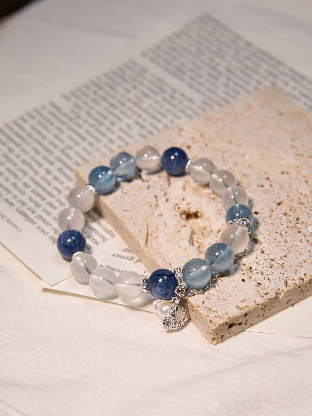 Aquamarine, Kyanite & Milky Quartz Bracelet