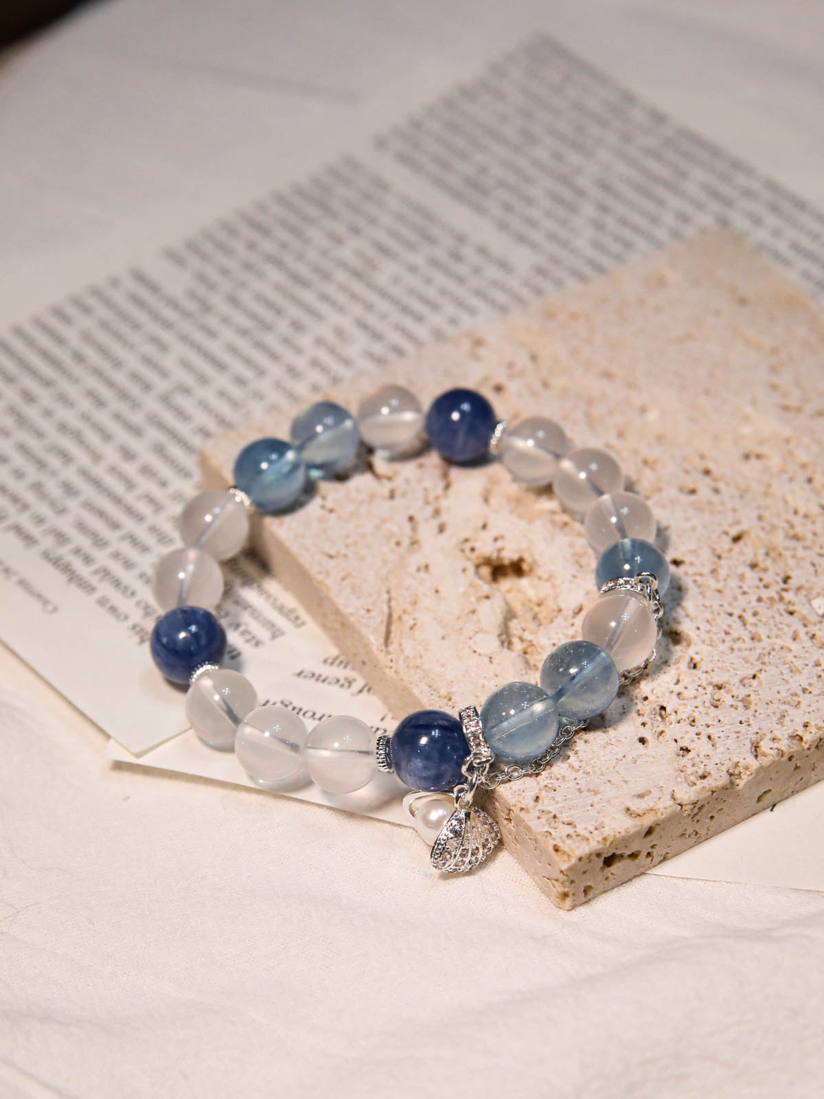 Aquamarine, Kyanite & Milky Quartz Bracelet