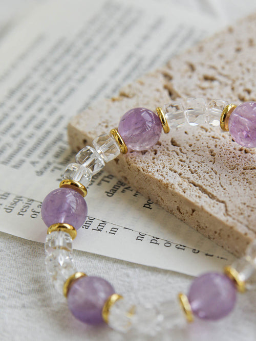 Amethyst & Clear Quartz Light Bracelet