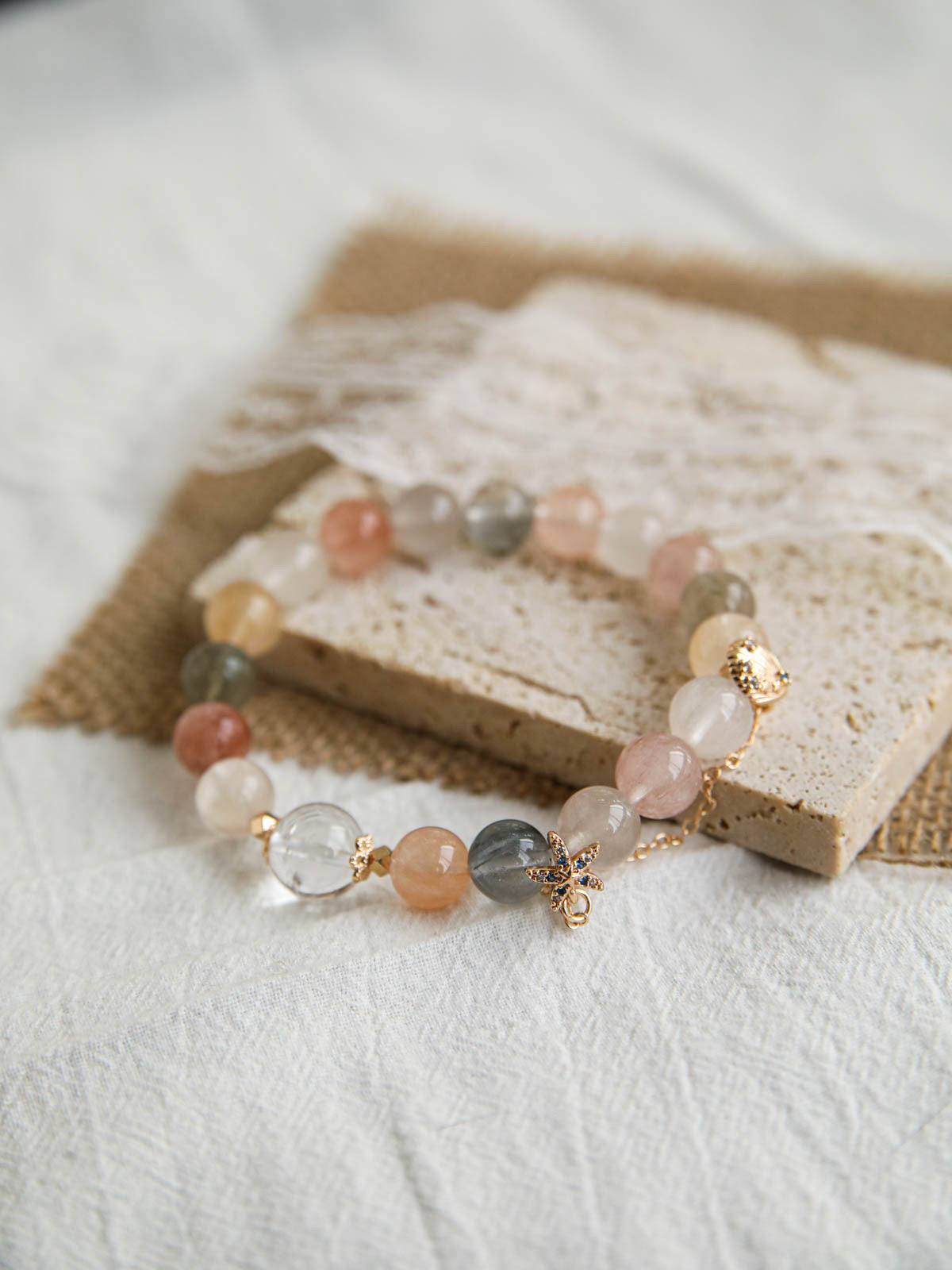 Blossom Energy Bracelet – Multicolour Rutilated Quartz