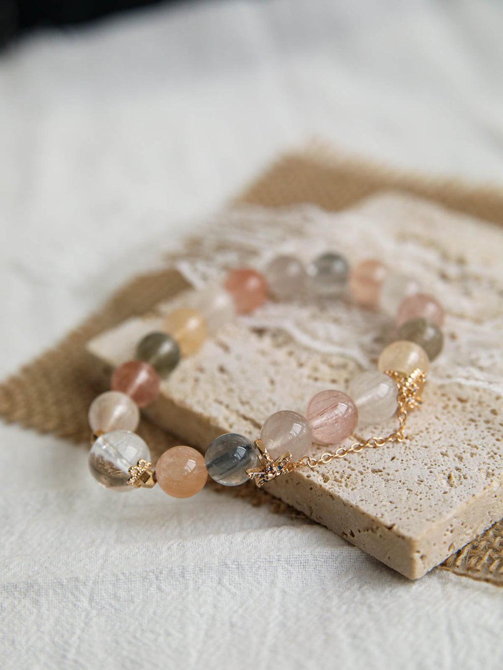 Blossom Energy Bracelet – Multicolour Rutilated Quartz