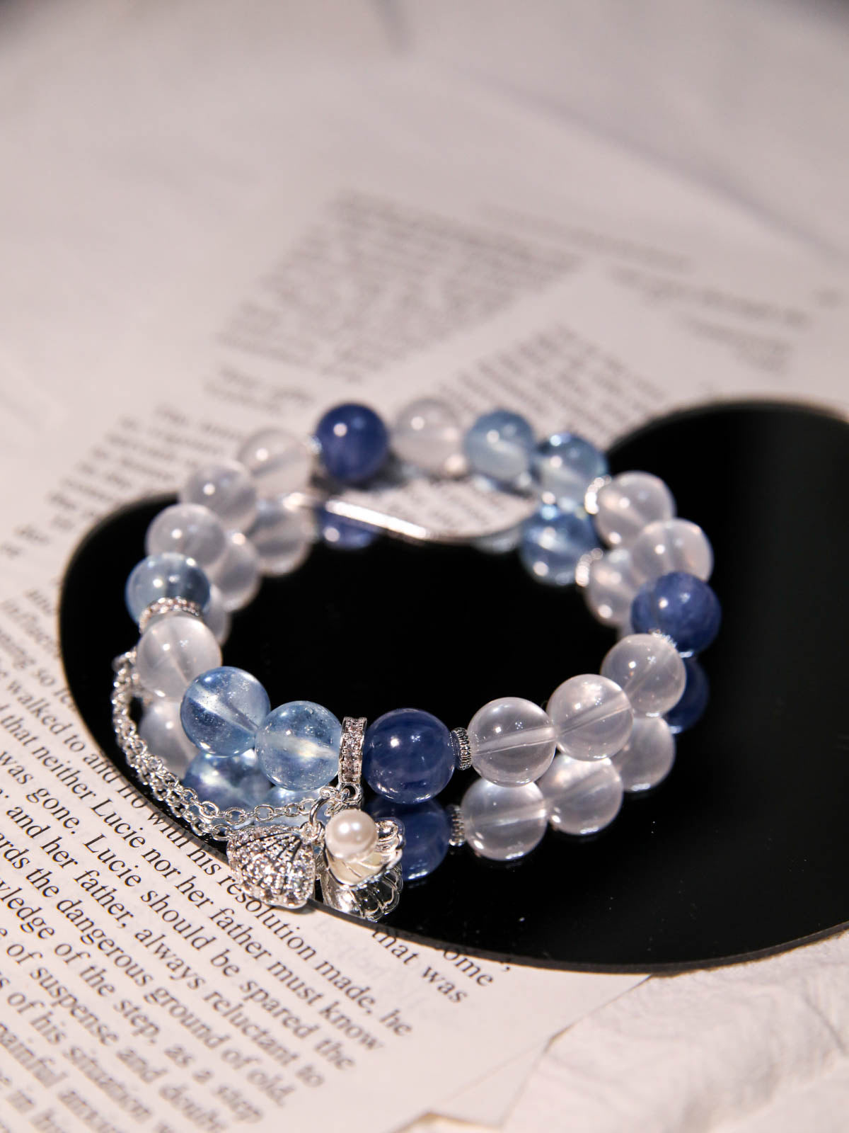 Aquamarine, Kyanite & Milky Quartz Bracelet