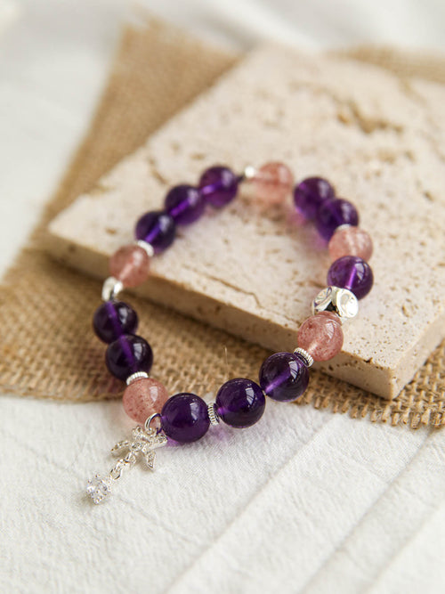 Amethyst & Strawberry Quartz Harmony Bracelet