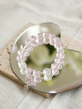 Rose Quartz & White Crystal Charm Bracelet