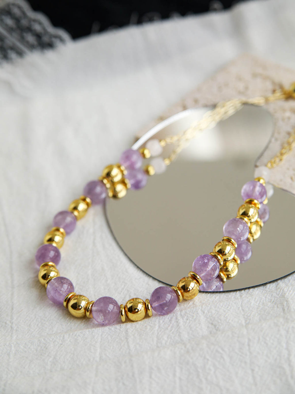 Soft Rhythm — Amethyst & Gold-Plated Necklace