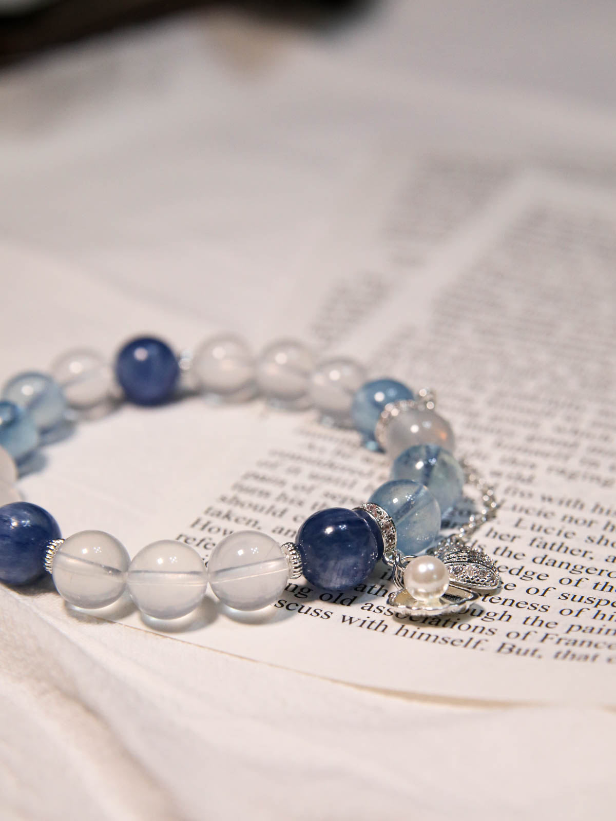 Aquamarine, Kyanite & Milky Quartz Bracelet