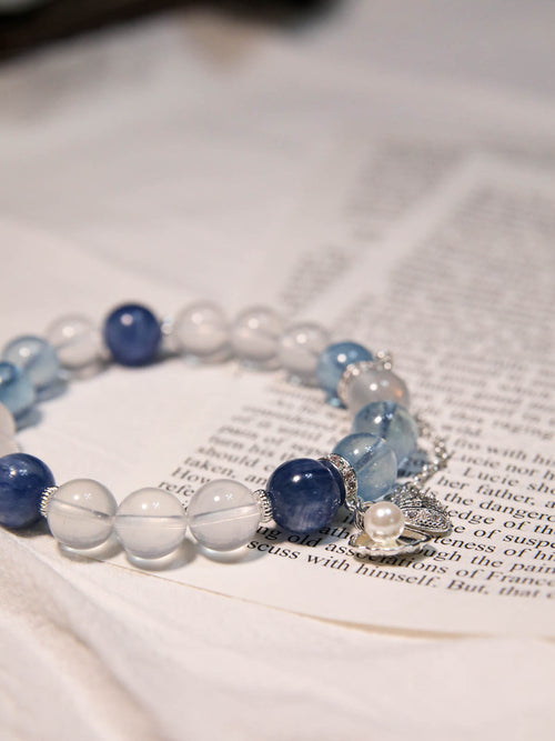Aquamarine, Kyanite & Milky Quartz Bracelet