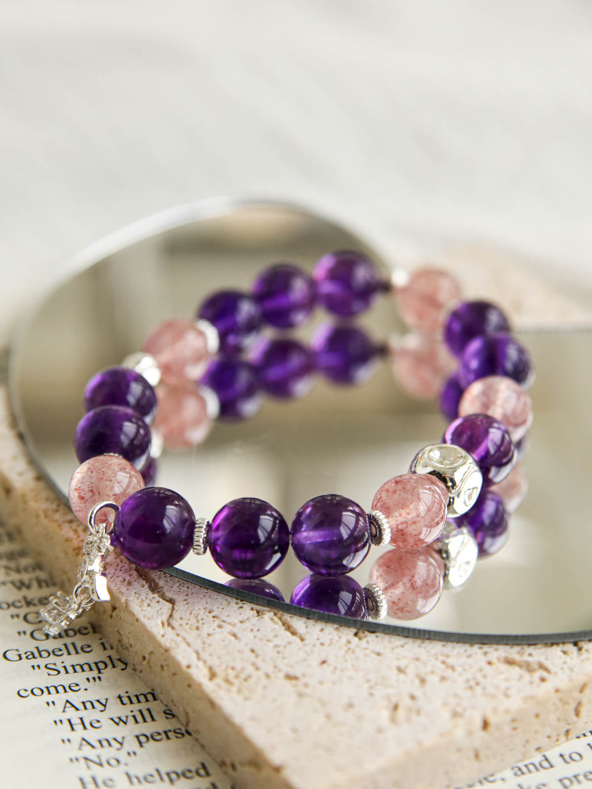 Amethyst & Strawberry Quartz Harmony Bracelet