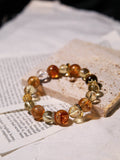 Citrine, Golden Rutilated Quartz & Clear Quartz Bracelet