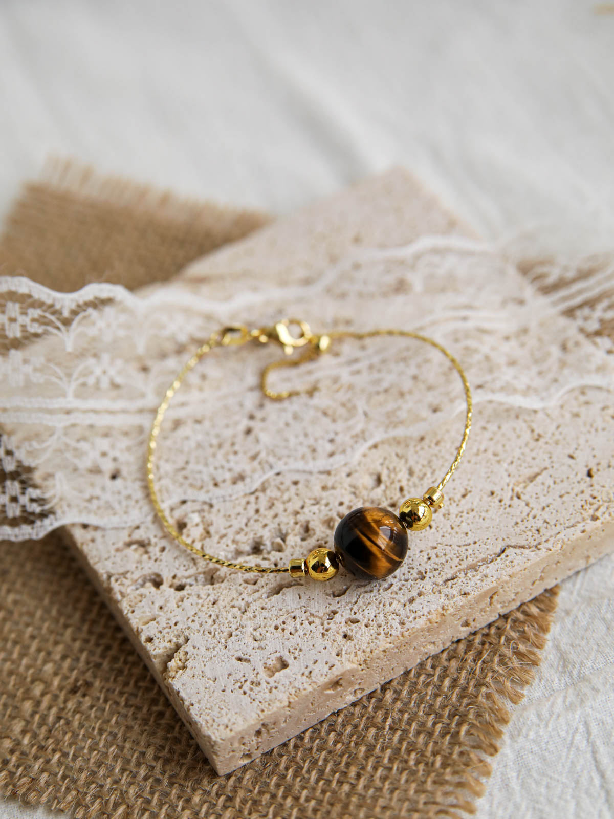 Tiger’s Eye Minimal Gold Bracelet